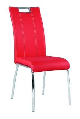 PU Çağdaş Yemek Odası Fransız Stil Krom Ayak / Frame Sandalyeler