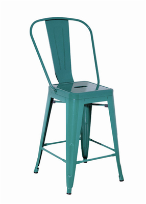 Renkli Yüksek Geri Metal Tolix Restoran / Bar / Cafe için Stok Metal Tabure Sandalyeler